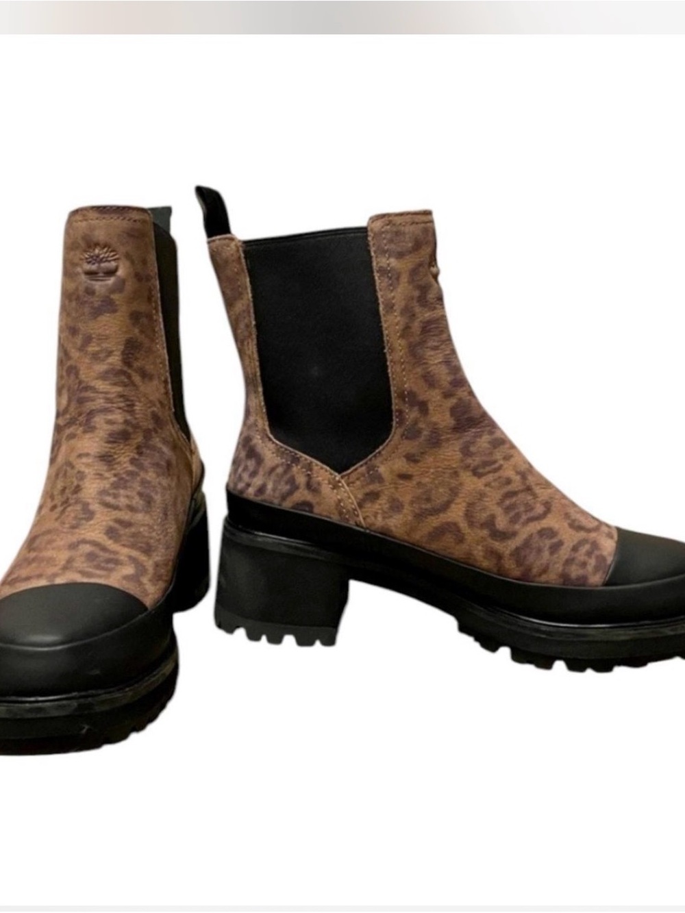Timberland Leopard Print Chelsea Boots in Tan and Black(12)